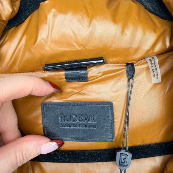 NWT Rudsak Malaya Dark Caramel Regular Length Lightweight Belted Puffer Jacket S - Picture 6 of 16